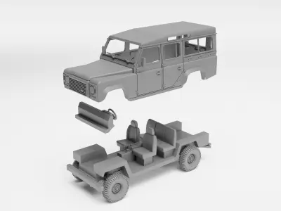 Land Rover Defender 110 - H0 scale car model kit 3D print model