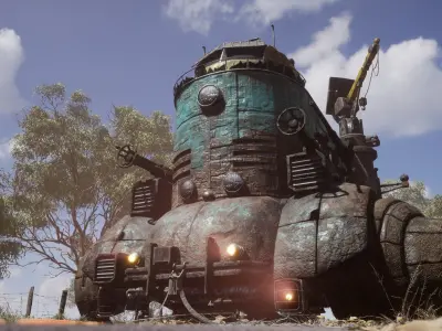 Dieselpunk Vehicle Low-poly 3D model