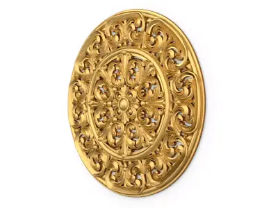 Classic circular carved decor onlay stl 03 3D print model