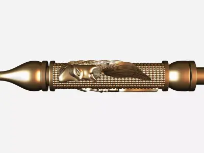 Carved hookah ornament for cnc 01 3D model