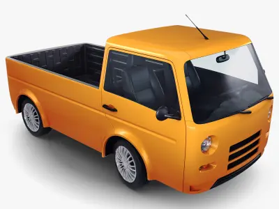 Kei Truck Concept Retro Style Orange 3D model