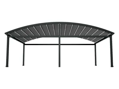 Motorized Pergola 2a weathered black steel 3D model