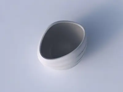 Bowl compressed 3 with smooth horizontal ribbons 3D print model