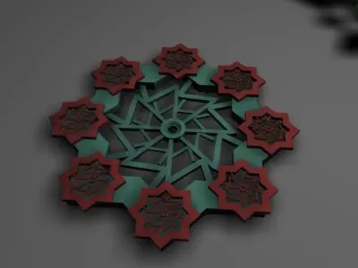 islamic geometry flower Free low-poly 3D model