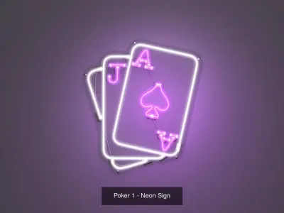 Poker Pack - Neon Signs 3D Model Collection