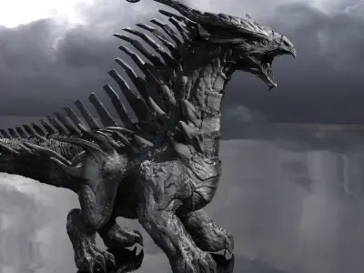 Cyborg Lizard dragon 3D model