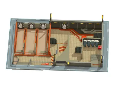 isometrical shooting room 01 Low-poly 3D model