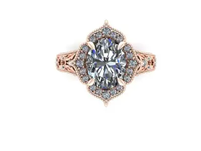 Arabic Fashion Ring 3D model