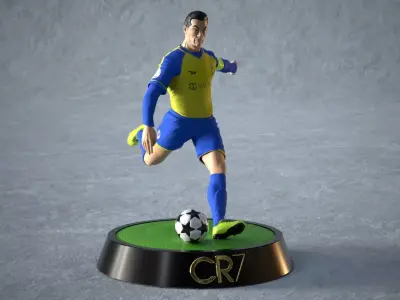 Cristiano Ronaldo Statue Sliced into 9 pieces 3D print model