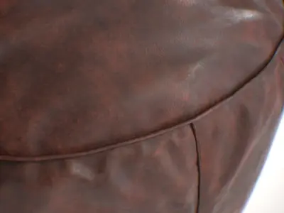 Moroccan Pouf leather dark Low-poly 3D model