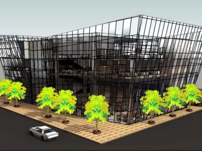 CULTURAL CENTER -compelete revit project -P5 3D model