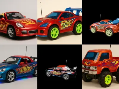 Controled Car bundle 9 pack 100 glb 3D model