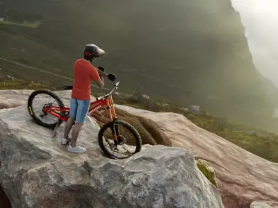 The Downhill Rider Free low-poly 3D model