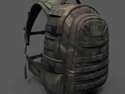 Backpack Camping Generic military combat soldier armor scifi  Low-poly 3D model