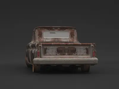 Old Pickup Rusty 3D model