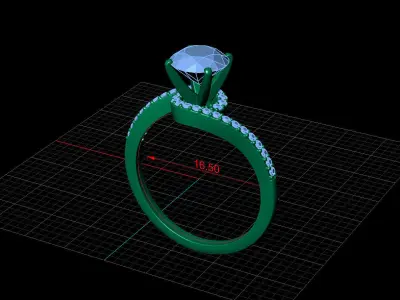 Ring 5382- Engagement and wedding 3D print model