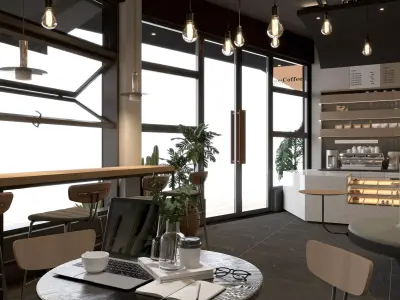 coffee shop 3D model 3D model purchase