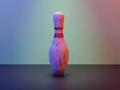 Bowling Lane with Pin and Ball Low-poly 3D model