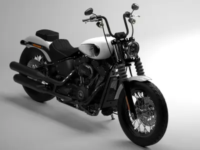 Harley Davidson Street Bob 2021 Stone Washed White Pearl  3D model