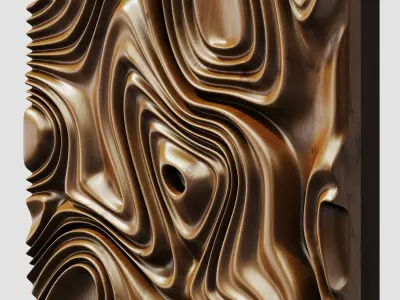 Parametric liquid wood line panel n1 3D model