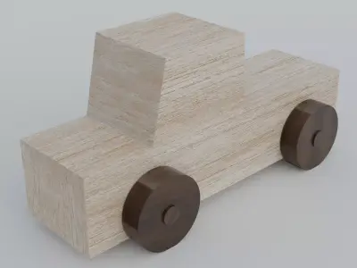 Wooden Toy Car 3D model