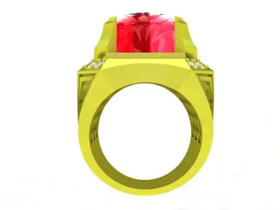 Luxury Oval Cabochon Gemstone Men Ring 5130 3D print model