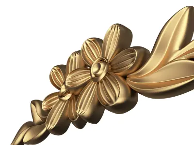 Carved Flower Decor 06 Low-poly 3D model