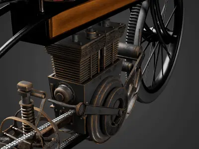 Futuristic Retro Snow Bike 3D model