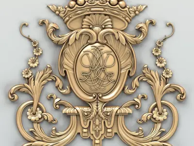 Carved decor central 007 3D model