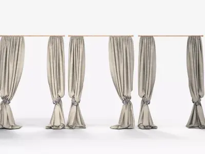 Blinds curtains in row 3D model