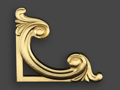 Ornamental Corner Set- Vol03 - Clean Quad Mesh - 4k PBR Textures 3D model