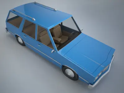 Cartoon Car Station Wagon 3D model