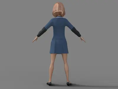 3D Cartoon Character Girl 3D model