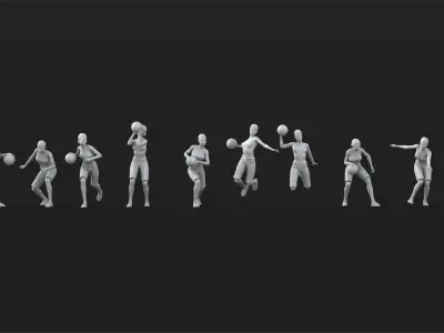  49 Basketball Player figures 3D print model