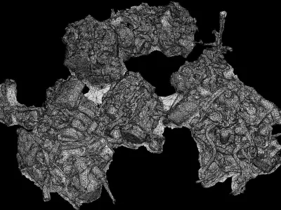 destroyed car engines part3 ground photogrammetry  Low-poly 3D model