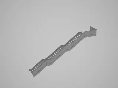 Multiple layered metal staircase Low-poly 3D model