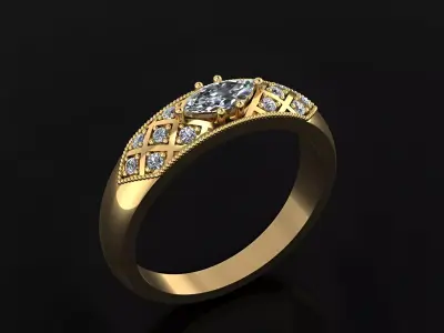Marquise Ring  3D print model
