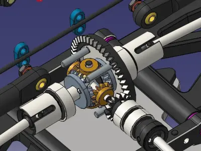 RC methanol fuel car chassis 3D model