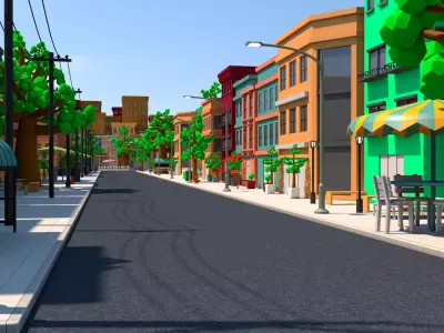 Cartoon Town 3D model