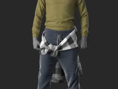 Mens Outfit 6 - Marvelous Designer with Video Process 3D model