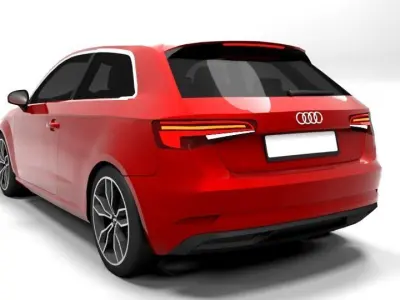 AUDI A3 COUPE 2017 Low-poly 3D model