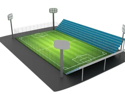 Football Stadium Low-poly 3D model 8