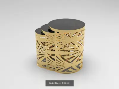 Metal Round Tables 3D Model Collection