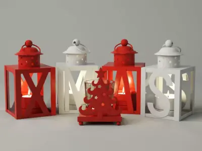 Christmas Lanterns and Tealight by ZARA HOME 3D model