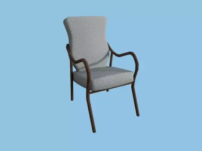 Gray Wood Armchair - Furniture Interior Design Free low-poly 3D model