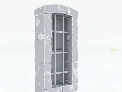 Old Stone Window Low-poly 3D model