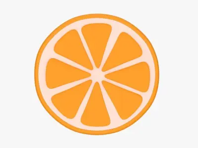 Orange slice stylized 3D model