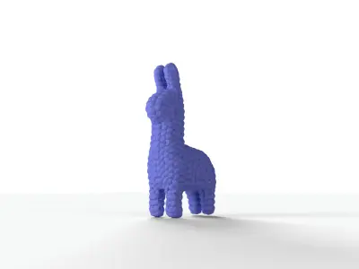 Llama crochet Low-poly 3D model