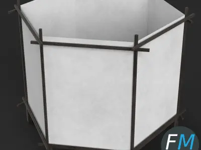 Japanese table lamp 3 3D model