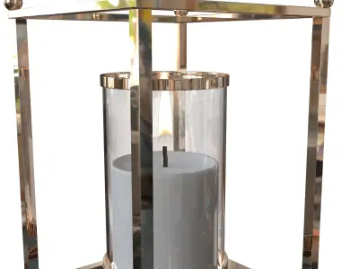 gold candle pot 3D model